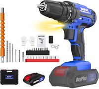 Cordless Drill Driver, 21V Electric Drill Kit with Large LI-ion Battery, 25+1 Torque, 45N.m Max Cordless Dril, 26PCS Accessory, 2 Variable Speed, LED Light for Home and Garden DIY Project
