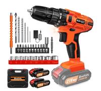 Cordless Drill Driver 21V, Electric Screwdriver Kit with 2 Batteries 1.5Ah, 3/8" Keyless Chuck Battery Power Drills, 25+1 Torque, 29Pcs Accessories, 2-Speed Combi Drills with LED Light for Home DIY