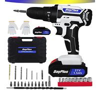 Cordless Drill Driver 21V Screwdriver Set with Battery, 25+1 Torque Setting Cordless Electric Drill for Drilling Wall Wood Metal, 42N.m Max Electric Drill w/29PCS Drill Bits, LED Light