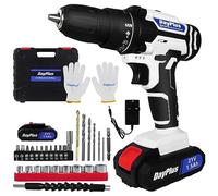 Cordless Drill Driver 21V with 1500mAh Battery, Electric Screwdriver 45N·m, 25+1 Torque Battery Powered Drill, 2-Variable Speed Electric Combi Drill for Drilling Metal/Wall/Wood, LED Work Light