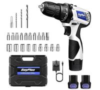 Cordless Drill Driver Electric Screwdriver Power Drill Set, Handheld Combi Drill, 2-Speed, 18+1 Torque 45Nm Max 3/8" Chuck Handheld Drills Driver with 2 Batteries,Carry Box,LED Work Light
