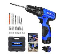 Cordless Drill Driver Kit, Power Drill Set with 1.3Ah Lithium-Ion Battery and Fast Charger, Max Drill 45Nm Torque, 18+1 Metal Clutch and Built-in LED, Electric Drill for Tighten Loosen Screws/Nuts