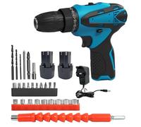 Cordless Drill Driver with 2 x 3000mAh Battery & Charger, 25+1 Torque, 2 Speed (0-380/0-1450RPM), LED Light, Ergonomic Electric Screwdriver Drill for DIY Home Improvement & Wood/Metal Drilling