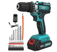 Cordless Drill Driver with 3000mAH Battery, Handheld Electric Screwdriver Set for Makita 18V, 25+3 Torque, 60 N・m, 2-Speed, 26 PCS Combi Drill Kit for DIY Project