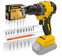 Cordless Drill for DEWALT 20 V Batteries, 25 + 1 Torque Adjustment, Max Torque 60N-m, LED Light, 25-Piece Screwdriver Set for Maintenance Work and DIY Projects