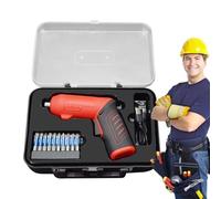 Cordless Drill Kit - Small Wireless Drill Kit | Rechargeable Hand Tool, Double-Position Handle, Portable Screwdriver Bits for Home Workshop