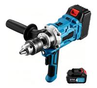 Cordless Drill Mixer, 2-in-1 Power Drill & Cement Mixer with 2 Speeds | Mixing Drill with 180° Handle, 3-Jaw Chuck, LED Light & Extension for Cement, Plaster and Paint(1-Battery)