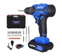 Cordless Drill Screwdriver 21V 45Nm Electric Drilling Machine with Battery, 3/8-Inch Keyless Chuck, 25+1 Torque Setting, 2 Speed, 26pcs Drill Bits, 1400RPM, LED Light