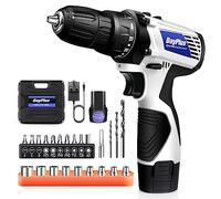 Cordless Drill Set, 12V Electric Power Drill Driver with 2 Battery & Charger, 3/8" Keyless Chuck, Variable Speed, 18+1 Torque, 23pcs Accessories, LED Light, Battery Combi Drill for Home & DIY Project