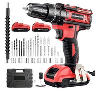 Cordless Drill Set 21V, Cordless Hammer Drill with 2 Batteries 2000mAh, 25+3 Torque, 42N.m Max, 2 Speed, LED Light, 30PCS Accessories for Home and Garden DIY Project