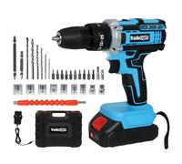 Cordless Drill Set 21V, Cordless Hammer Drill with Battery 2000mAh, 25+3 Torque, 42N.m Max Electric Drill, 2 Speed, LED Light, 30PCS Drill Bits for Home and Garden DIY Project