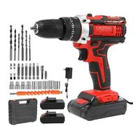 Cordless Drill Set 21V, Electric Screwdriver Set, 32Nm Cordless Combi Drill, Powerful Drill Set with 2 Batteries,18+1 Torque, LED Work Light, 2 Speed