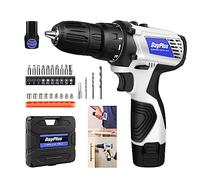 Cordless Drill Set, Power Drill Kit with 1.3Ah Battery and Charger, 2 Variable Speed, Electric Drill Impact Drill Set for Tighten Loosen Screws/Nuts, Wall Punching, Built-in LED