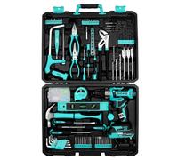 Cordless Drill Tool Kit Set: DEKO 20V Power Drill Tool Box with Battery Electric Drill Driver for Men Home Hand Repair Basic Toolbox Tools Sets Drills Case,186 Pieces Cyan