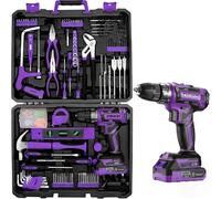 Cordless Drill Tool Kit Set: DEKO 20V Power Drill Tool Box with Battery Electric Drill Driver Home Hand Repair Basic Toolbox Tools Sets Drills Case,186 Pieces