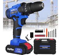 Cordless Drill with 2 Batteries, 21V Power Drill Driver, Electric Screwdriver Drill Set, 25+1 Clutch, 2 Variable Speed, 3/8inch Keyless Chuck, 26 Piece Accessory Kit, for DIY Project