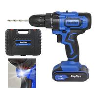 Cordless Drill with Battery and Charger, 21V Electric Drill Screwdriver Set 29PCS Accessories Variable Speed 1500mAh with LED Work Light 2-Speed Trigger 45Nm Max Torque with Carry Case