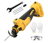 Cordless Drywall Cutter for Dewalt 20V Battery Rotary Saw Cut Out Tool | Brushless Drywall Rotary Saw, 3 Speed Adjustable Up to 30000 RPM, with Goggles, Sheetrock Wood Plastic Cutting (No Battery)