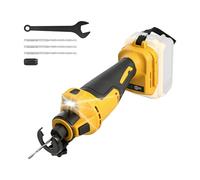 Cordless Drywall Cutter for Dewalt, 30000 RPM Brushless Cut-Off Saw with LED Light, Depth Adjustable Drywall Rotary Saw Compact Spiral Saw Kit for Cutting Sheetrock Wood (Yellow, for Dewalt)
