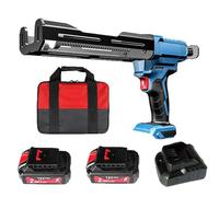 Cordless Dual-Cartridge Caulking Gun - 12V Electric Auto-Feed Adhesive Gun with 2 Batteries | Heavy-Duty Epoxy Applicator for Sausage Tubes (2*Battery)