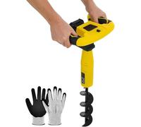 Cordless Earth Auger - Battery-Powered Post Hole Digger with 12" Drill Bit and Reverse for Easy Fence Post and Garden Tree Planting