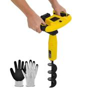 Cordless Earth Auger Electric Post Hole Digger, 350W Hole Digging Tools with 11.8 x3 inch Drill Bit, Battery Powered with Reverse Function, Ideal for Small Garden Tree Planting - Easy to Use