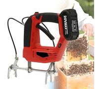 Cordless Electric Bee Frame Shaker Rechargeable Handheld Bee Remover With 4-Speed Adjustment & 2 Batteries For Beekeepers, Portable Shaking Machine For Honey Harvest(Red,110V)