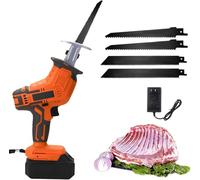 Cordless Electric Bone Saw - Commercial Hand Saw Meat Cutter with Battery & LED Light for Cutting Bone, Meat, Wood, Metal, PVC