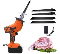 Cordless Electric Bone Saw - Handheld Meat Cutter with LED Light for Cutting Bones, Wood, Metal & PVC - Commercial Grade with Battery Included