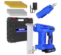 Cordless Electric Brad Nailer, 2-in-1 Battery Powered Nail Gun/Staple Gun for Upholstery, Carpentry and Woodworking Projects, Including 1.5Ah Li-ion Battery and Charger