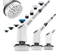Cordless Electric Cleaning Brush, 8 in 1 Power Electric Spin Scrubber | 380/450RPM Electric Scrubbing Brush, Waterproof,8 Brush Heads, Extendable Long Handle for Bathroom, Kitchen, Floor, Tile, Car