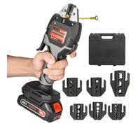 Cordless Electric Crimping Tool, Battery Powered Wire Cable Crimper with 7 Crimp Dies and LED Light for 0.5-50mm² Terminals