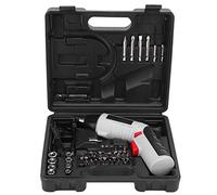 Cordless Electric Drill Driver Combo Kit with LED Light DC 4.2V Power Tool Set Includes 8 Sockets and 36 Drill Bits Dual Position Handle with Gun and Straight Shank Configurations