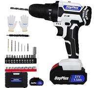 Cordless Electric Drill Tool Set 29pc Combo Kit, 21V 3/8" 2-Speed Power Drill, 2X 1.5Ah Batteris and Charger, Storage Tool Box, Led Light, 45Nm s High Torque for Home DIY