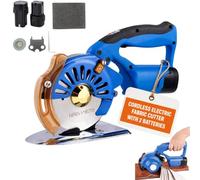 Cordless Electric Fabric Cutting Machine With 2 Batteries, Adjustable Speed Rotary Cutter For Leather, Carpet, Cardboard And Plastic