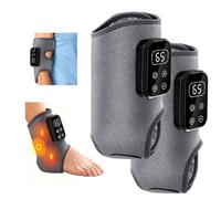 Cordless Electric Foot Massager for Relaxation & Circulation, 3-in-1 Triple Therapy Heated Foot & Ankle Massager, 5 Heat Levels up to 65°C, 3 Vibration Modes, 2000mAh, 30-Min Auto-Off, 2 Pack Grey