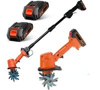 Cordless Electric Garden Tiller, 21V Garden Rotavator, 235RPM, 10cm Tilling Width, 10cm Working Depth, Ideal for Garden, Vegetable Fields, and Greenhouses
