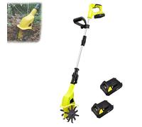 Cordless Electric Garden Tiller Cultivator, Lightweight, 10CM Tilling Width, 20CM Depth, Ideal for Soil Preparation, Weeding, and Gardening