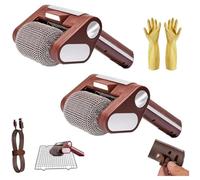 Cordless Electric Grill Cleaner, Rechargeable Stainless Steel Power Roller with LED Lights & Rotating Bristle-Free Brush, 350 RPM for BBQ & Kitchen Cleaning