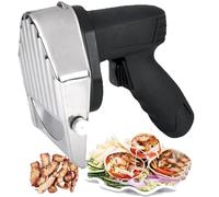 Cordless Electric Gyro Knife with 2 Blades and 2 Batteries, 80W Portable Kebab Slicer Shawarma Cutter, 0-8Mm Adjustable Thickness Kebab Cutting Knife Machine, for Turkish Kebab Lamb Turkey