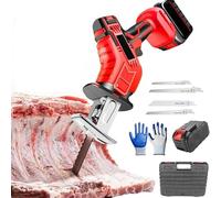 Cordless Electric Hand Saw, Meat Bone Cutter & Reciprocating Saw with Variable Speed, LED Light for Rapid Heat Dissipation, for Bone, Branches, Plastic