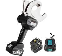 Cordless Electric Hydraulic Cable Cutter, 18V Battery Powered Wire Crimping Tool for Copper and Aluminum Cables, Heavy-Duty with 360° Rotating Head