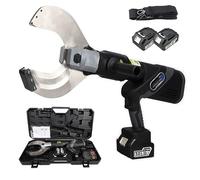 Cordless Electric Hydraulic Cable Cutter - Battery Operated Handheld Ratchet Scissors for Copper Aluminum Cables with Shoulder Straps & Toolbox