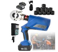 Cordless Electric Hydraulic Crimper Kit, Battery Powered Cable Crimping Tool,with 2 Large Capacity 4ah Lithium Battery,for Copper and Aluminum Terminals Household and Industrial Crimping(EZ-300)