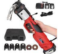 Cordless Electric Hydraulic Pipe Press Tool, Portable Hydraulic Crimping Tool with 360° Rotating Jaw, 38kN Max Pressure, 42mm Stroke, for 12-54mm Stainless Steel and Copper Pipes(15-25 Mold)