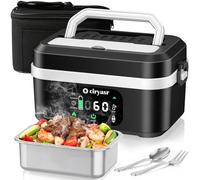 Cordless Electric Lunch Box, 1.35 L Battery Powered Heated Lunch Box, Fast Heating Portable Food Warmer with 20000mAh, Stainless Steel Tableware and Insulated Bag for Car, Office, Picnic or Outdoors