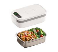 Cordless Electric Lunch Box for Adults, 14000mAh Portable Food Warmer with 7 Heating Timers, 1L Stainless Steel Self Heating Lunch Box for Office, Car, Travel, Rechargeable & No Wait Auto Heat