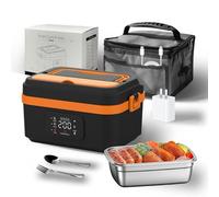 Cordless Electric Lunch Box - Portable Self Heating Food Warmer with Fork & Spoon for Work, Office, Picnic, Car Camping, Travel & Outdoor Use