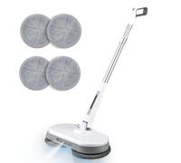Cordless Electric Mop, Dual Motor Powerful Spin Mop 2000 mAh, Floor Polisher,1H Rechargeable Power Mops with LED Light/Water Sprayer, Electric Mops for Floor Cleaning for Hardwood, Tile, Rotate 180°