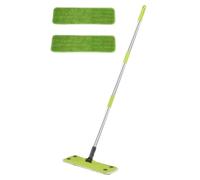 Cordless Electric Mop with 2 x 2000mAh Batteries, Dual Spin Floor Cleaning Mop with LED Light & Water Spray, Handheld Polisher Scrubber Lightweight Floor Polisher (green-a)